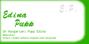 edina pupp business card